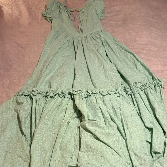 Selkie Mint Green Lace Prairie Dress in Milk Jade size XL - Picture 4 of 9